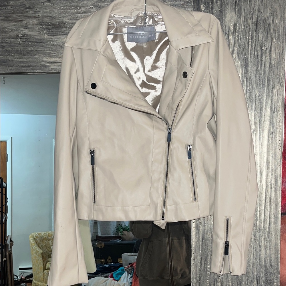 Tart Collections Cream Leather Jacket